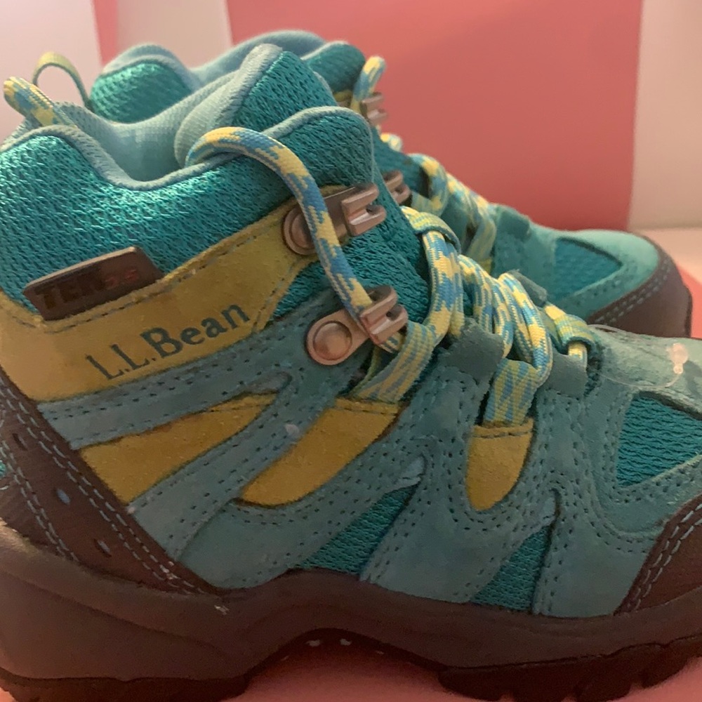 Blue green LL Bean hiking boys boots